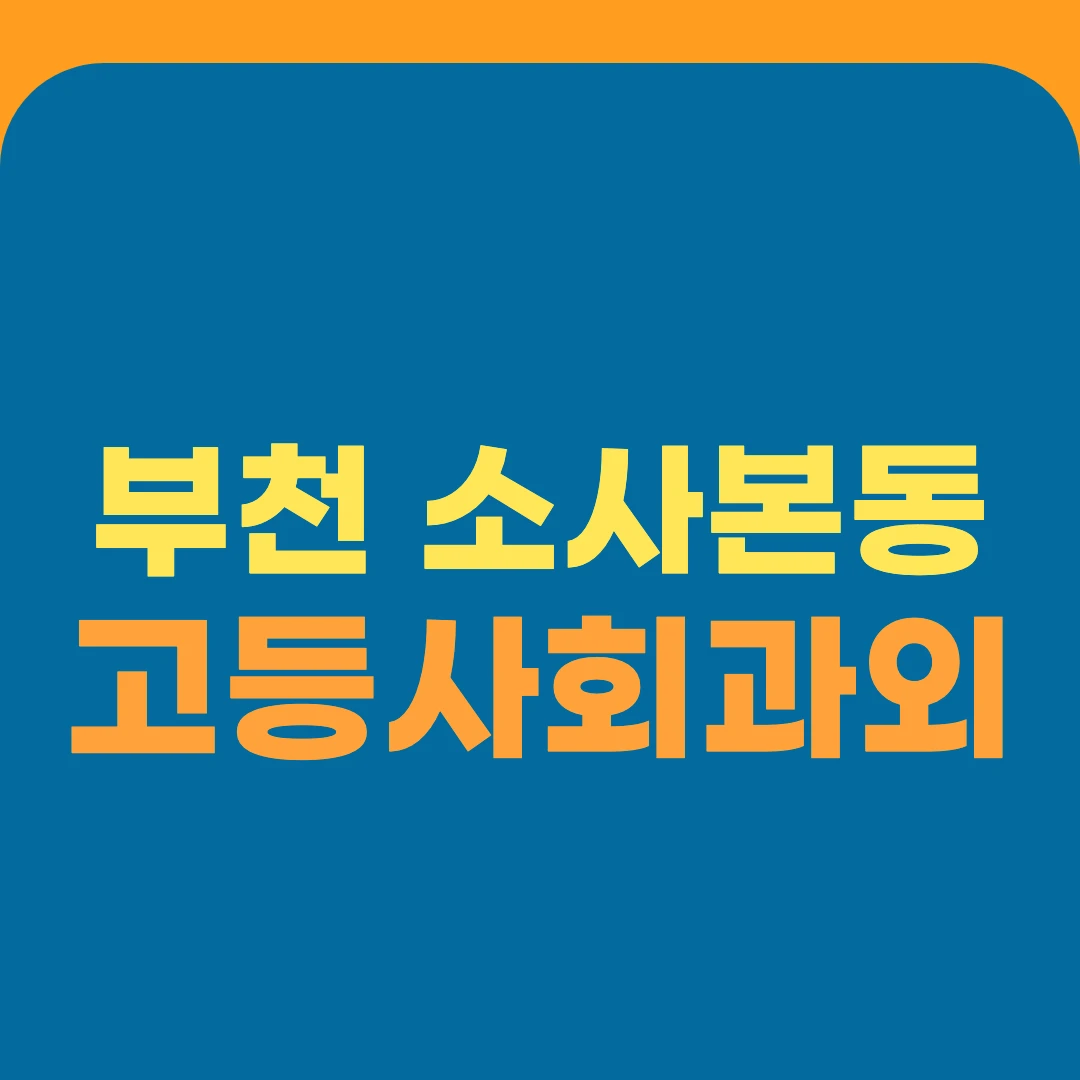 부천 소사본동 고등사회과외