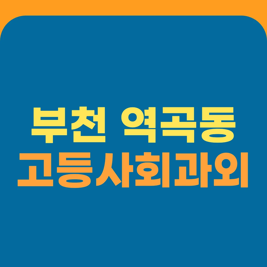 부천 역곡동 고등사회과외