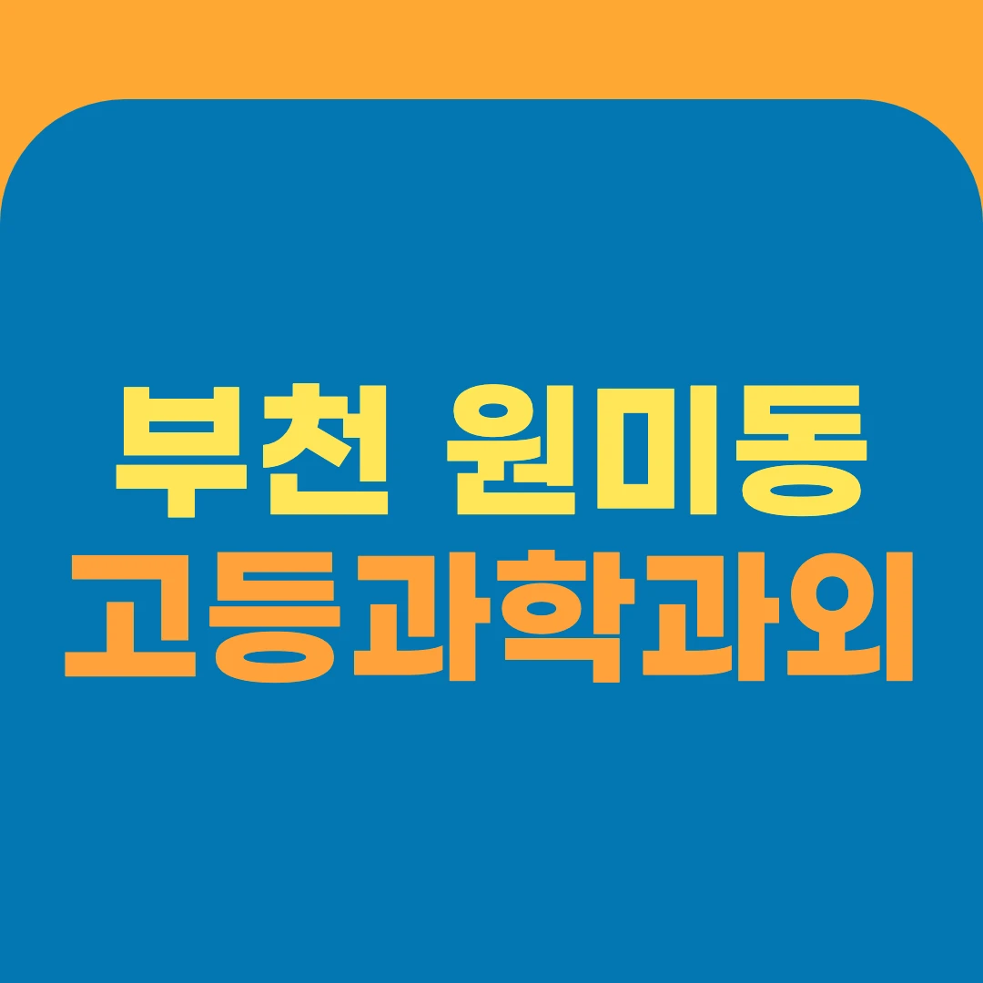 부천 원미동 고등과학과외