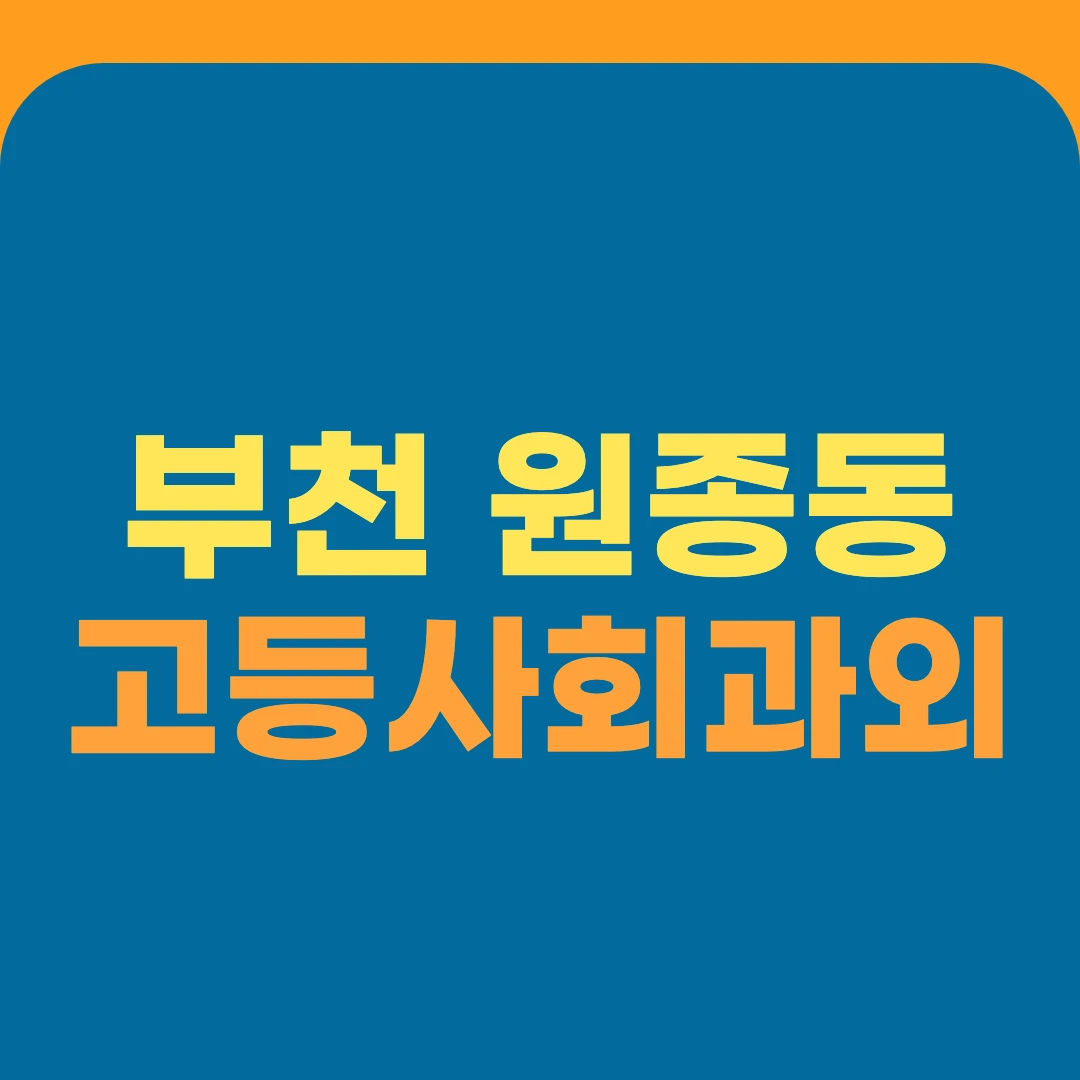 부천 원종동 고등사회과외