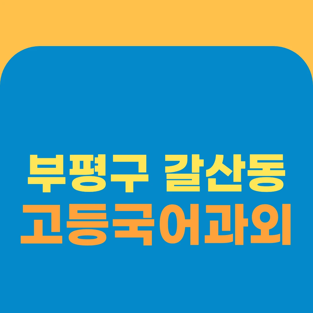 부평구 갈산동 고등국어과외