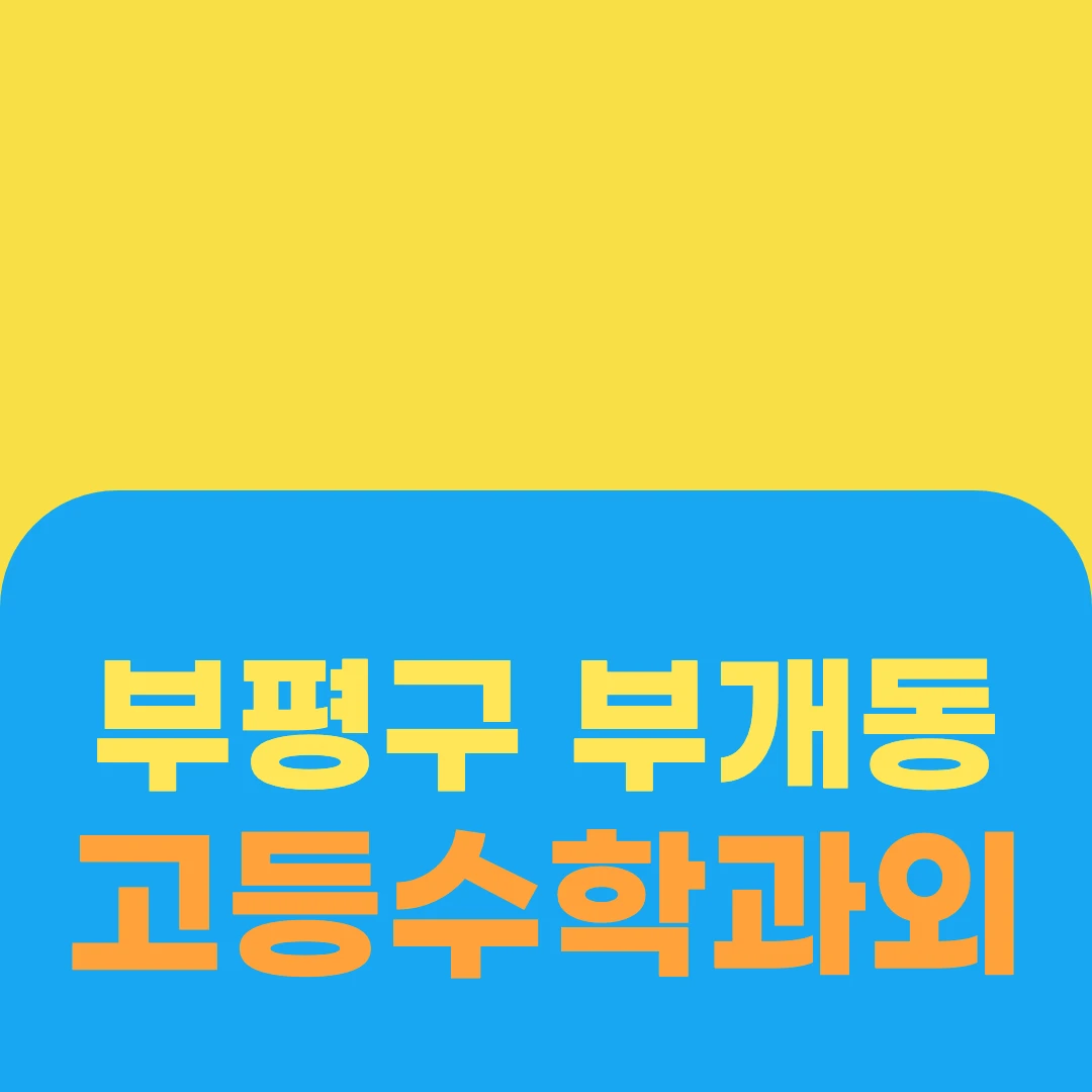 부평구 부개동 고등수학과외