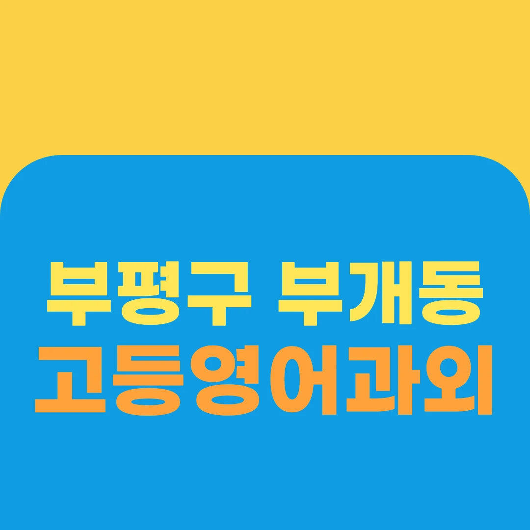 부평구 부개동 고등영어과외