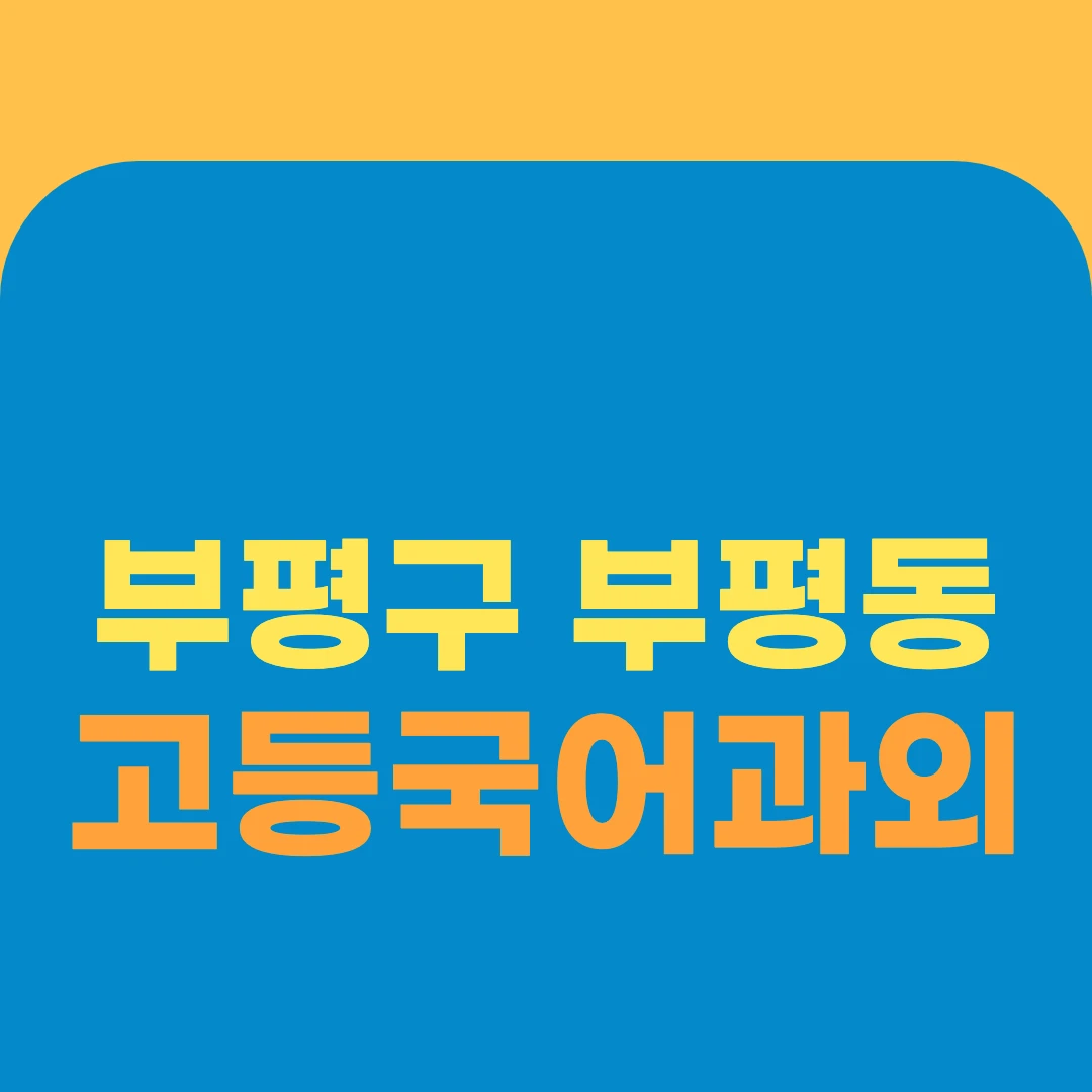 부평구 부평동 고등국어과외
