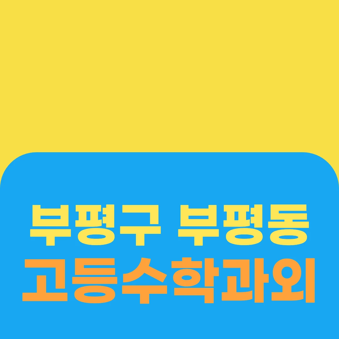 부평구 부평동 고등수학과외