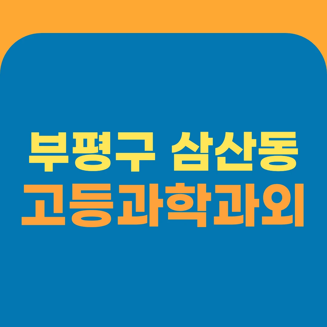 부평구 삼산동 고등과학과외
