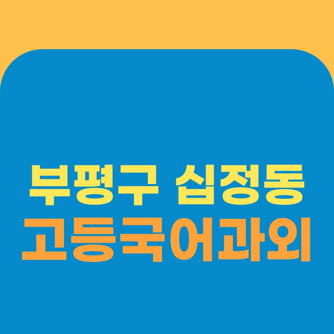 부평구 십정동 고등국어과외