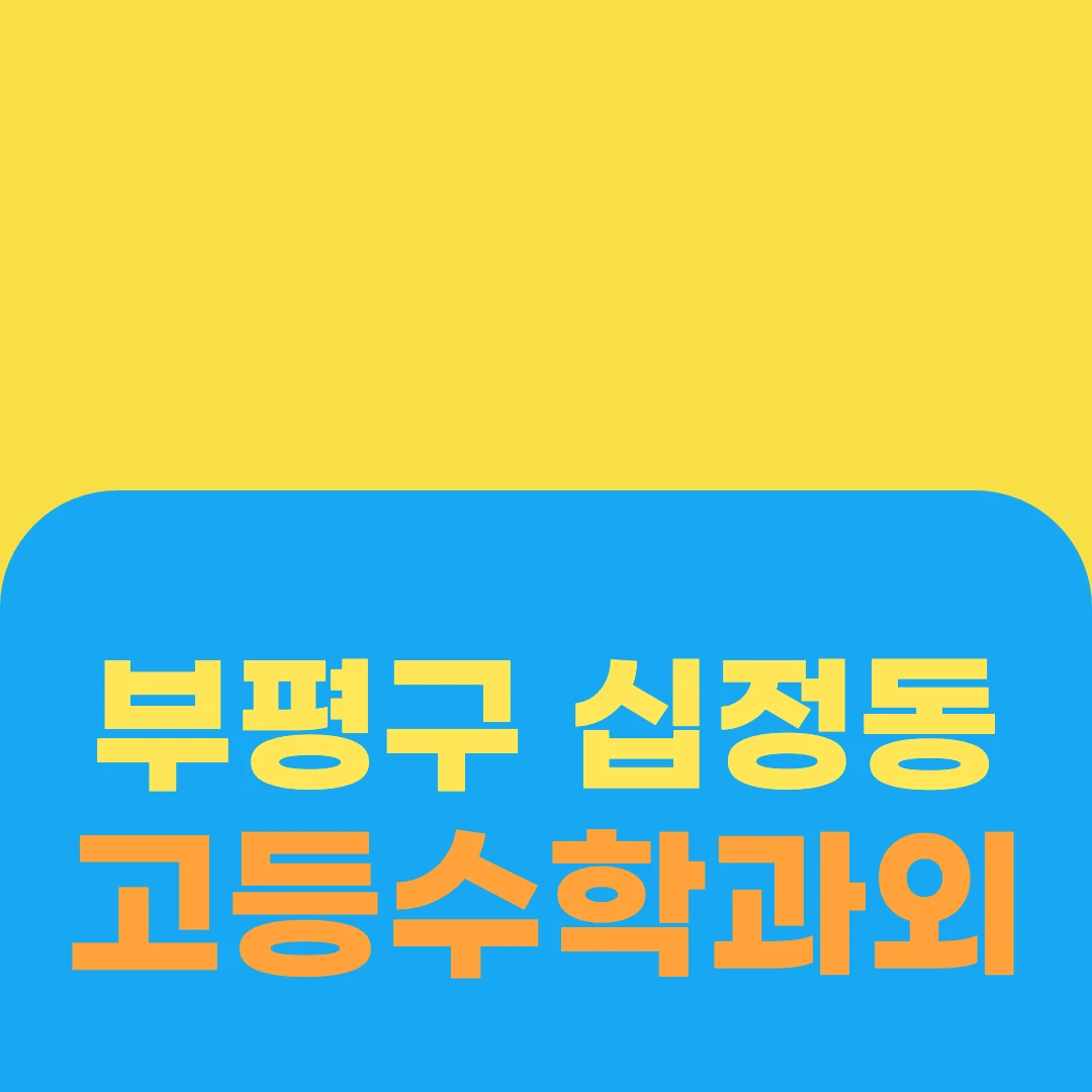 부평구 십정동 고등수학과외