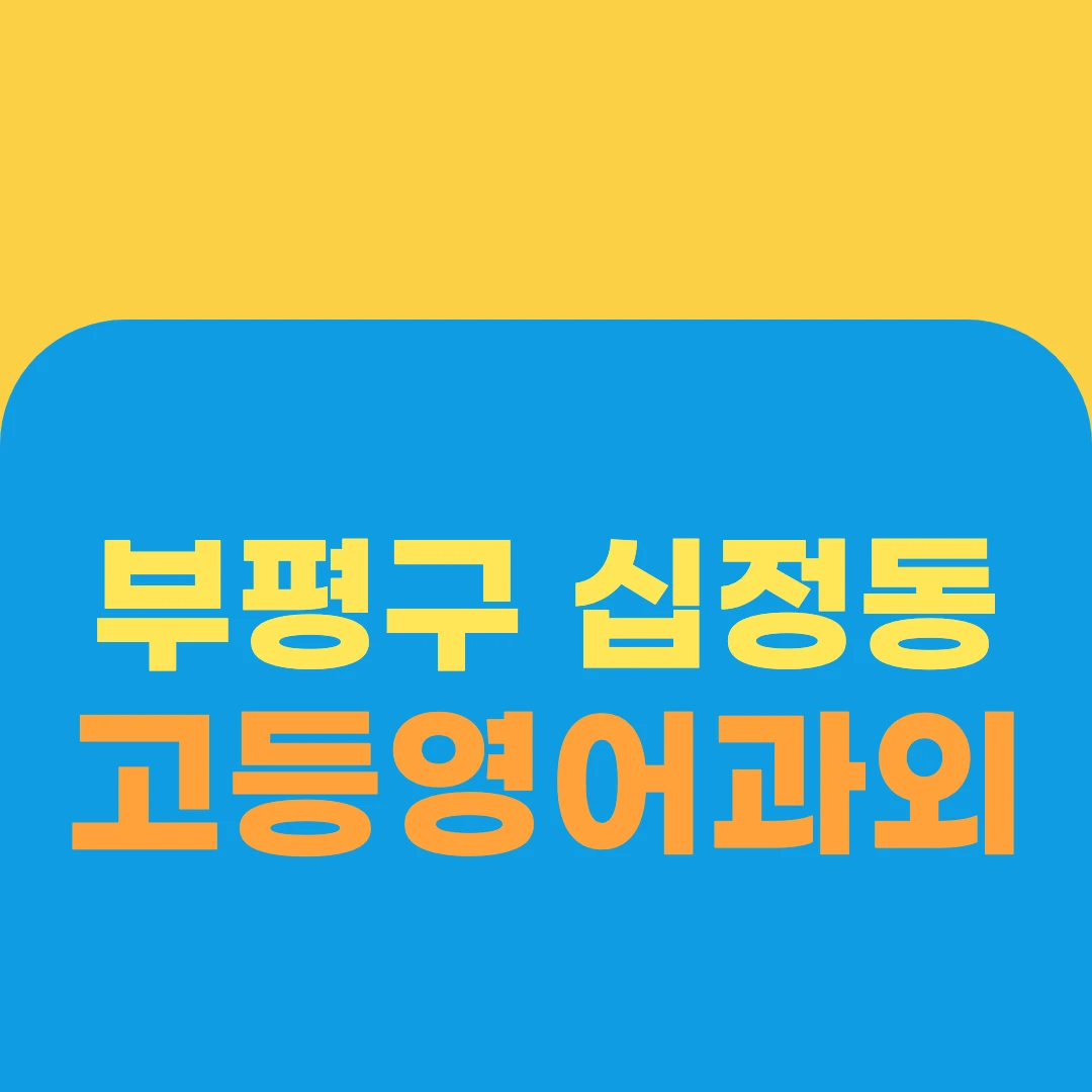 부평구 십정동 고등영어과외