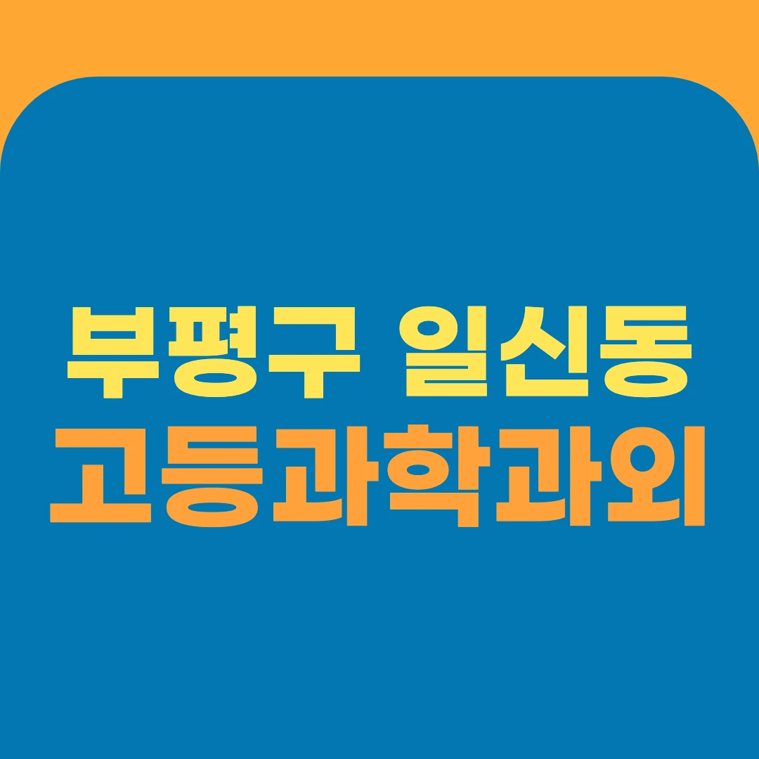 부평구 일신동 고등과학과외