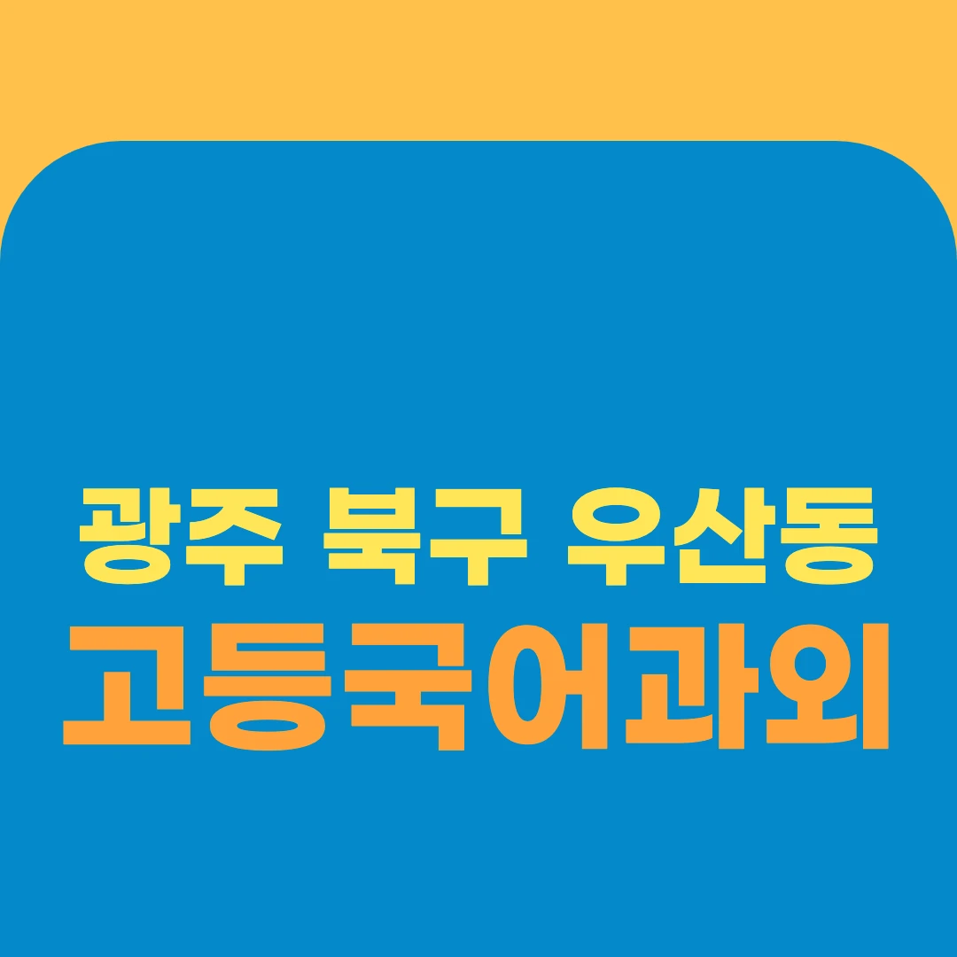 광주 북구 우산동 고등국어과외