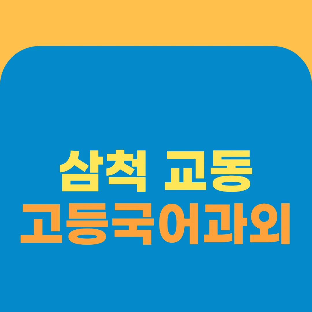 삼척 교동 고등국어과외