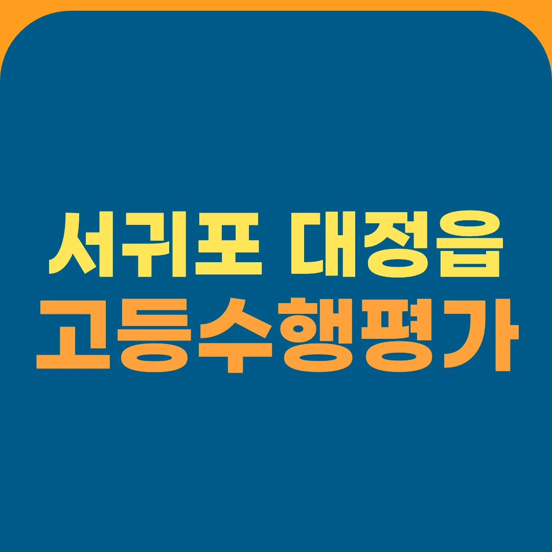 서귀포 대정읍 고등수행평가