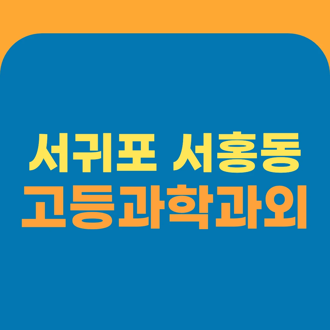 서귀포 서홍동 고등과학과외