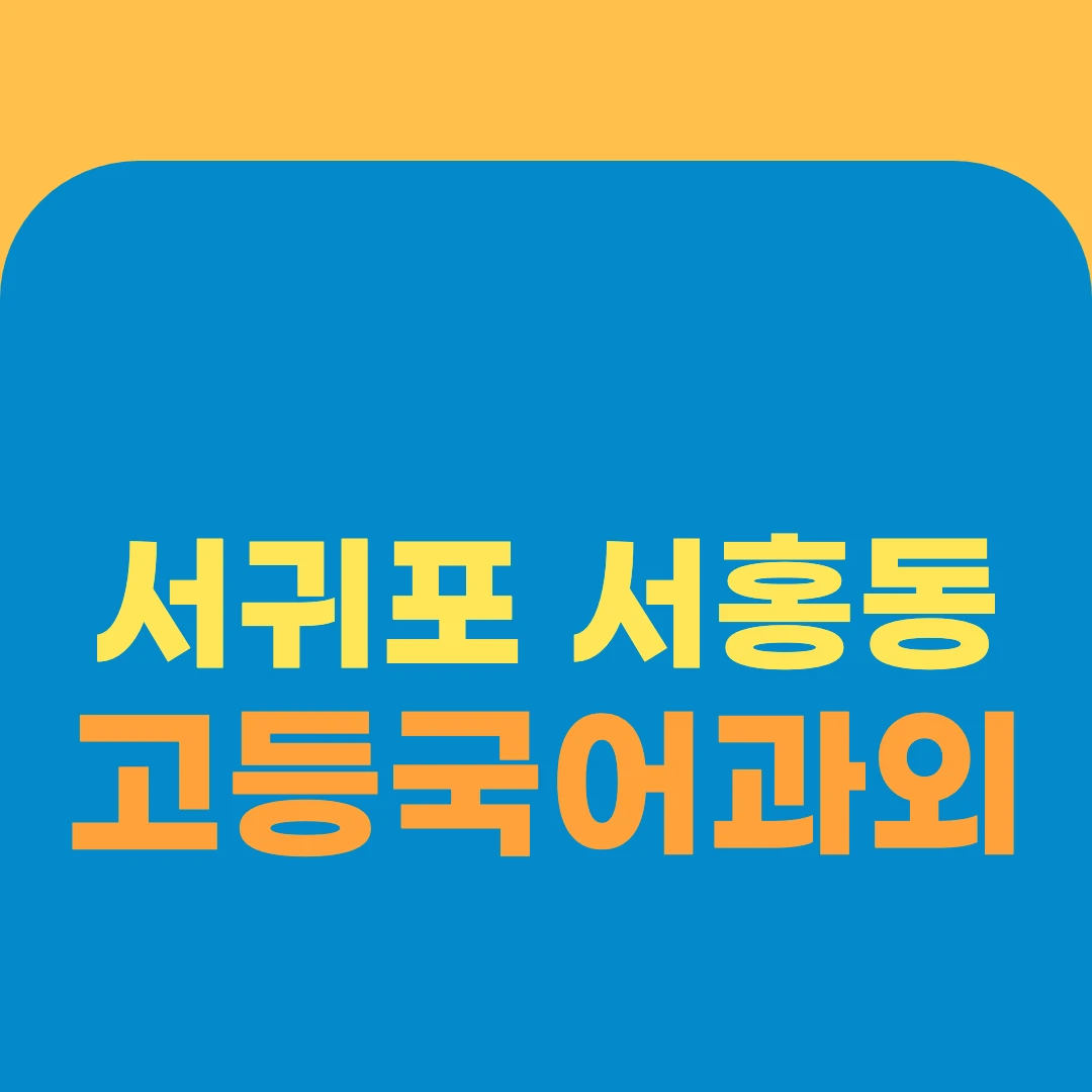 서귀포 서홍동 고등국어과외