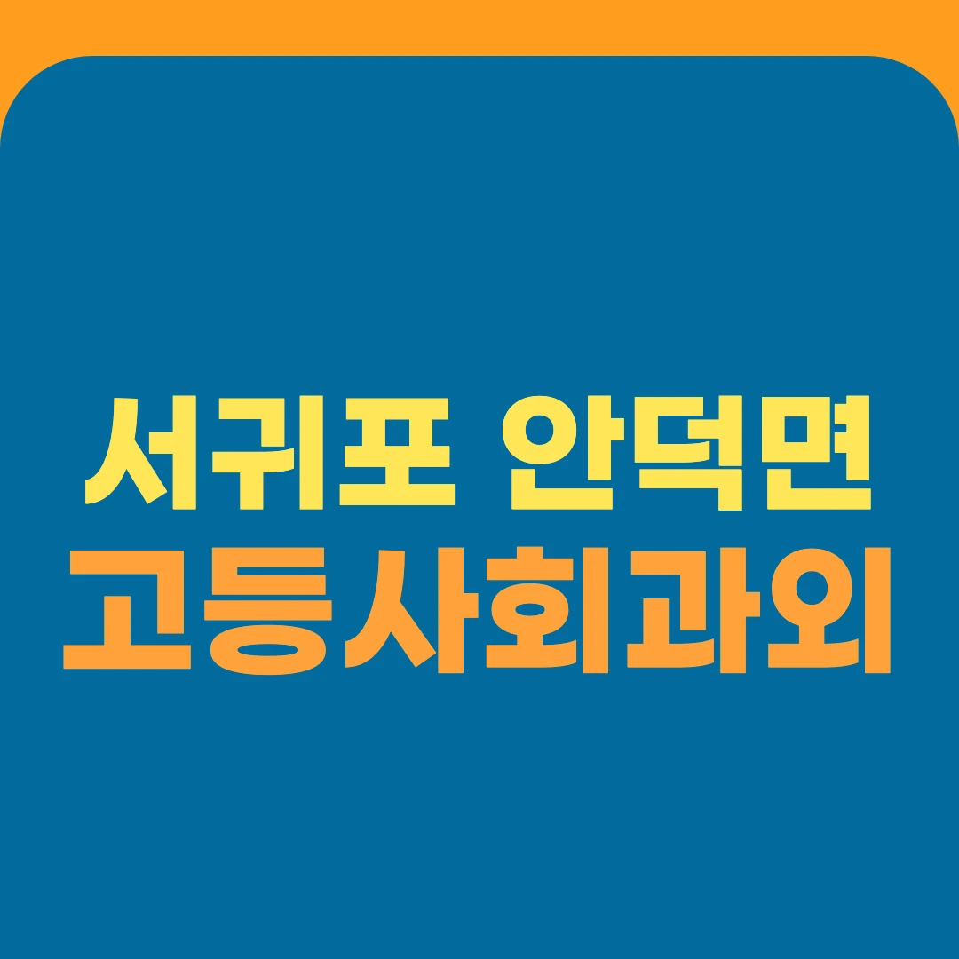 서귀포 안덕면 고등사회과외