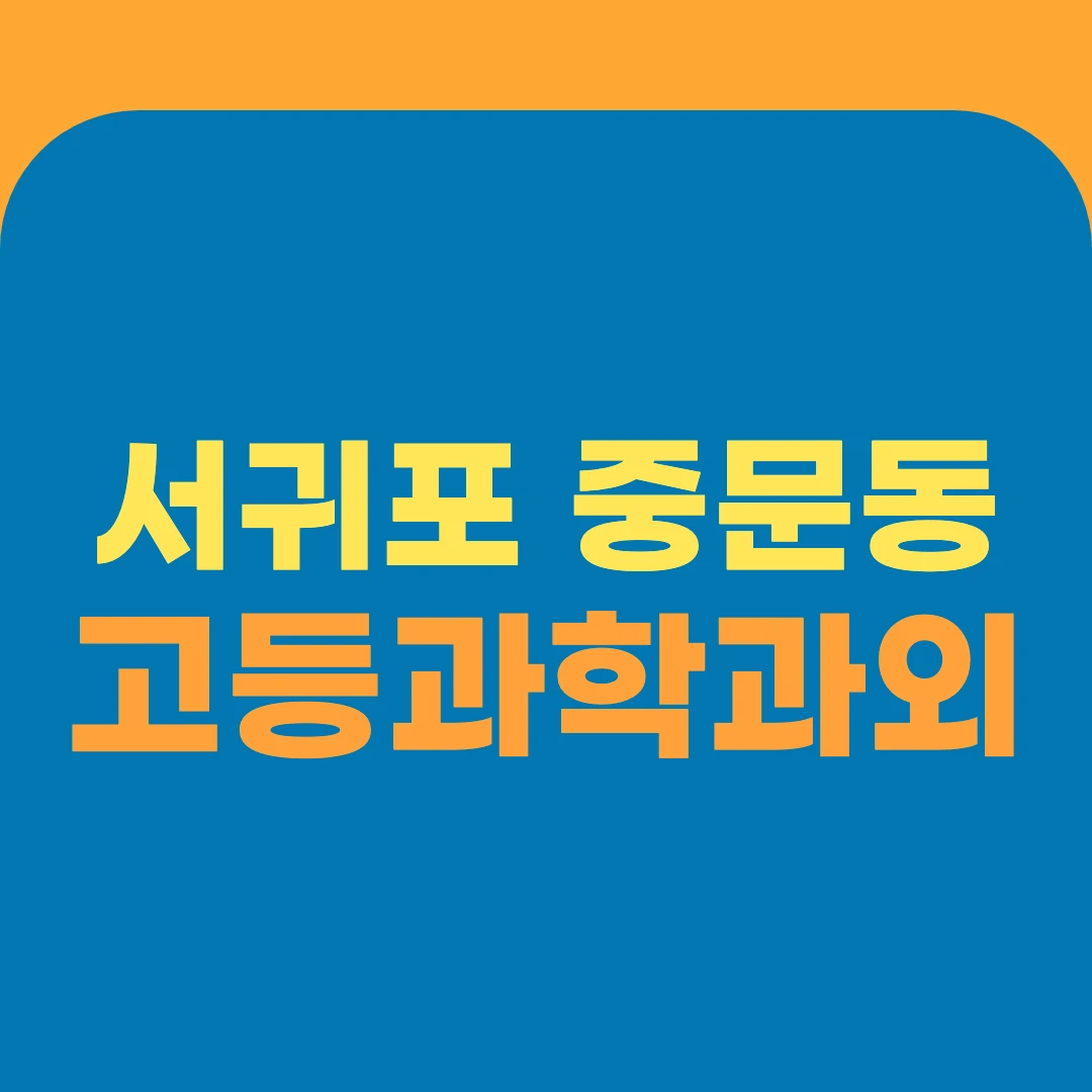 서귀포 중문동 고등과학과외