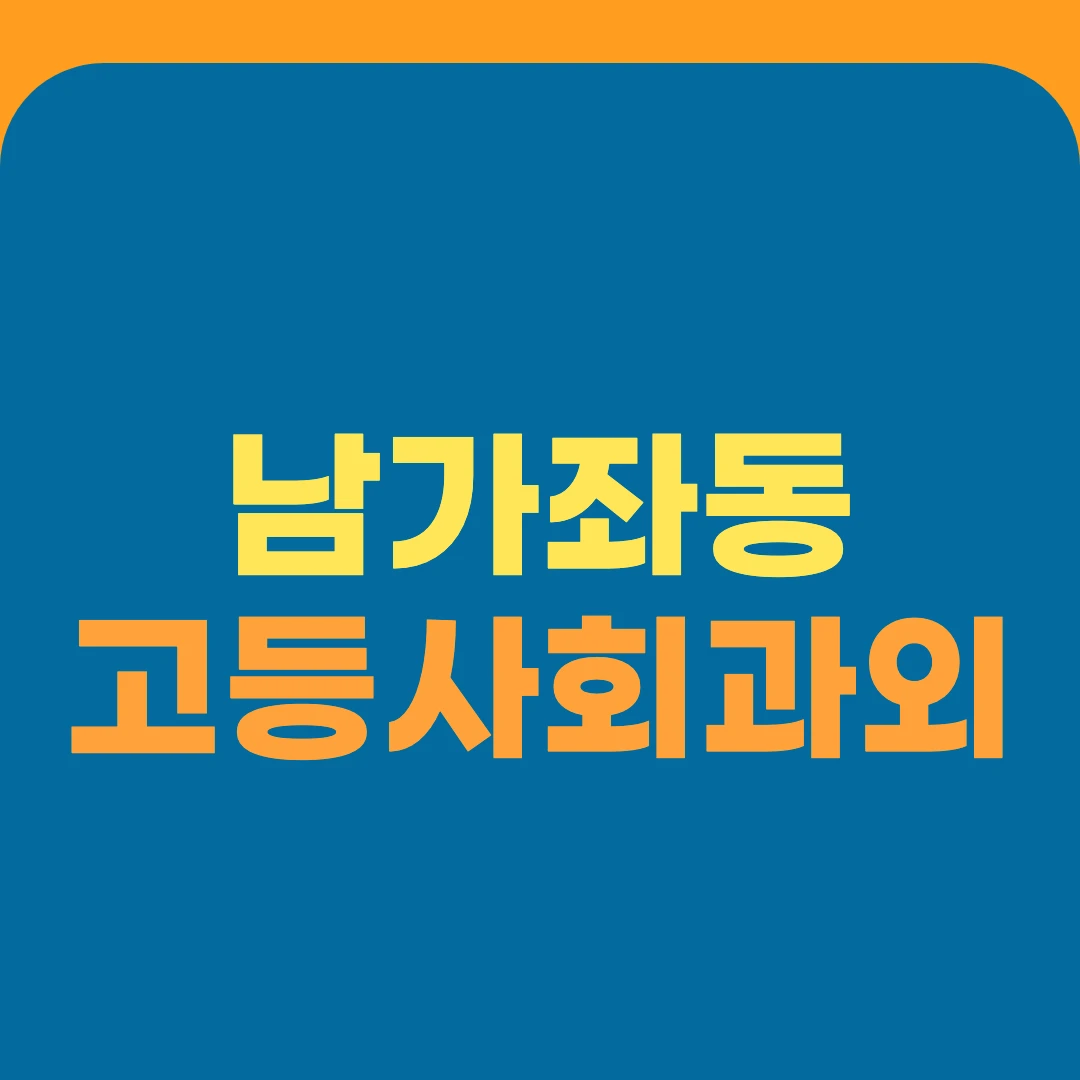 남가좌동 고등사회과외