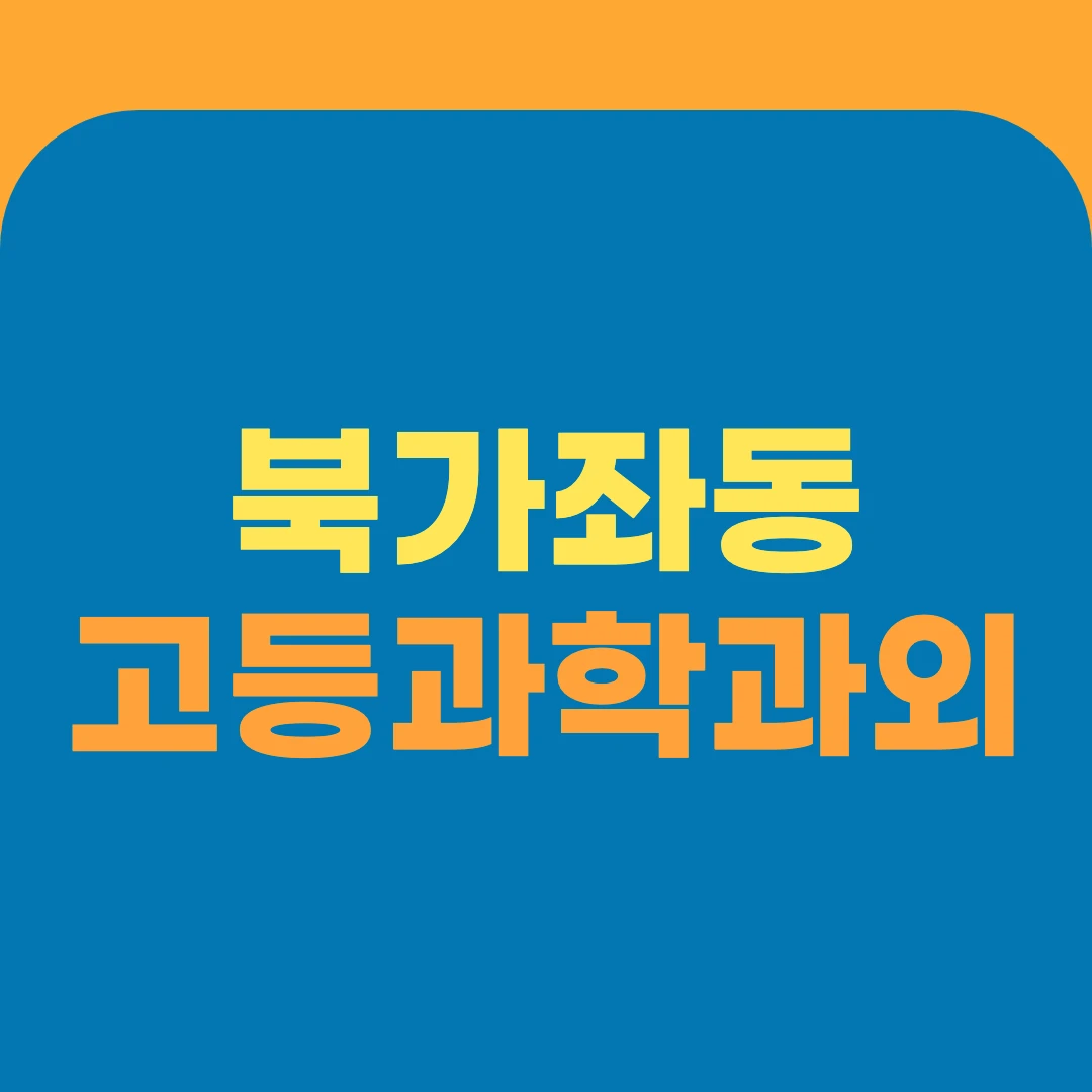 북가좌동 고등과학과외