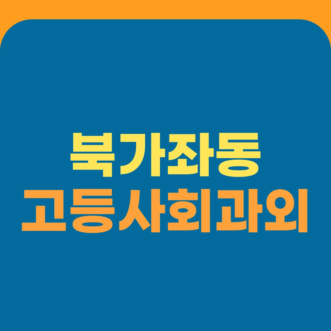 북가좌동 고등사회과외