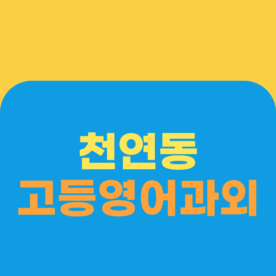 천연동 고등영어과외