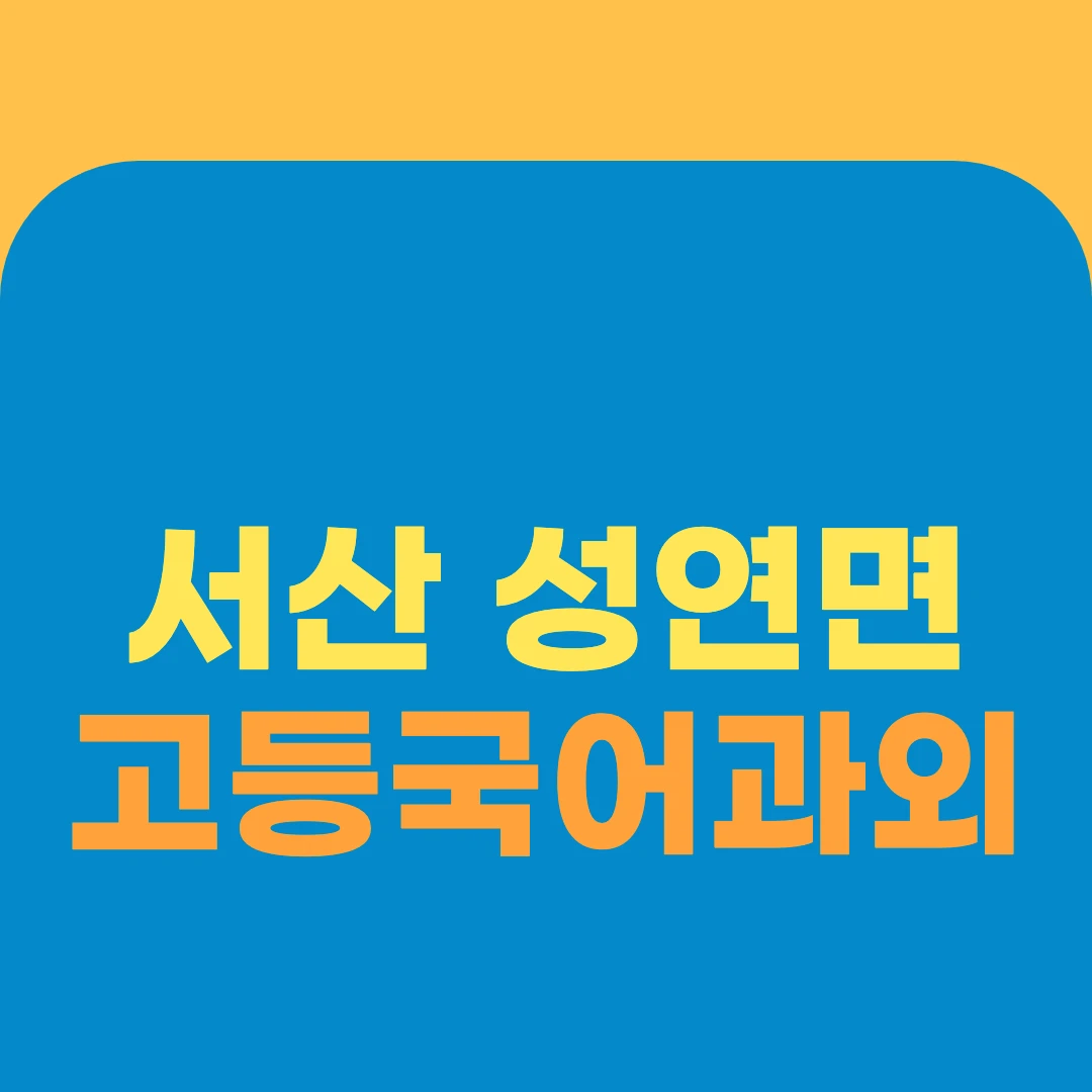 서산 성연면 고등국어과외