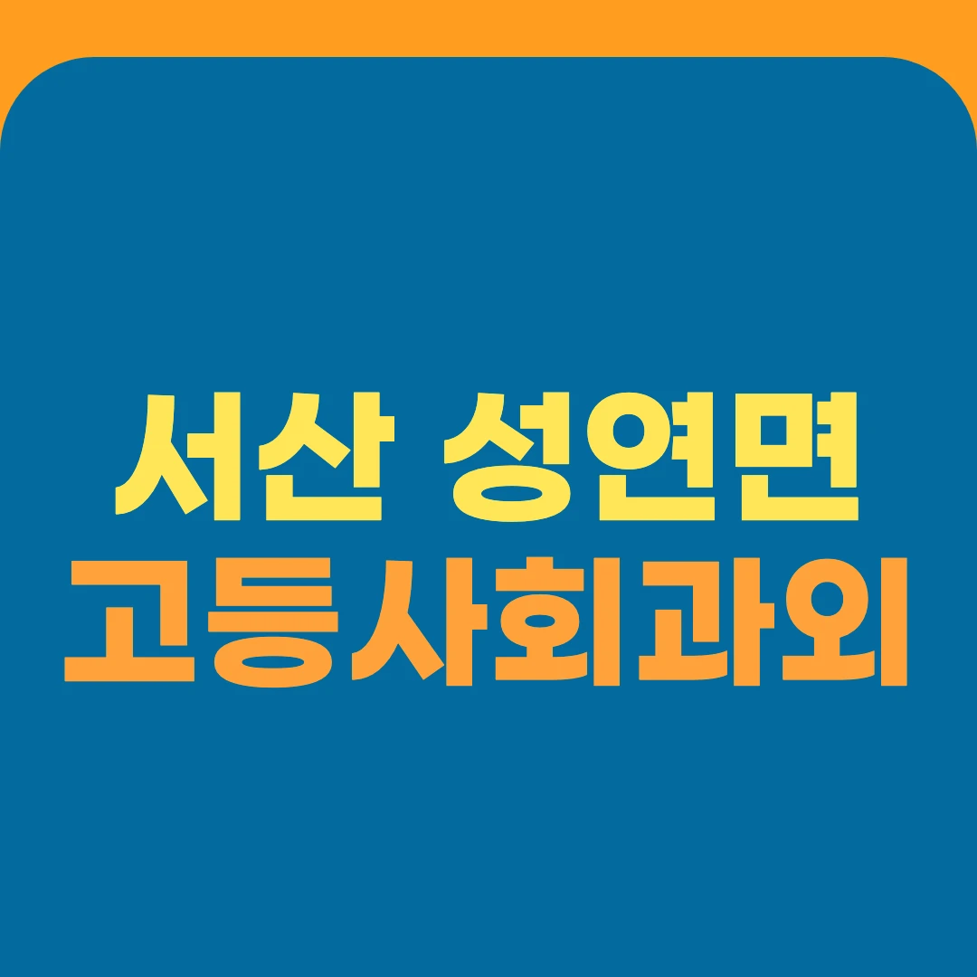 서산 성연면 고등사회과외