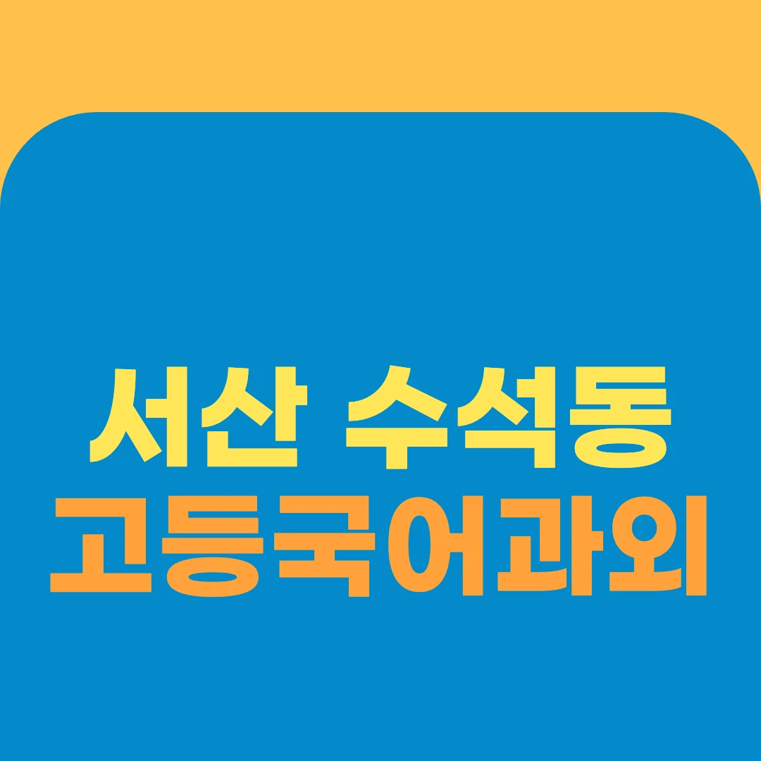 서산 수석동 고등국어과외