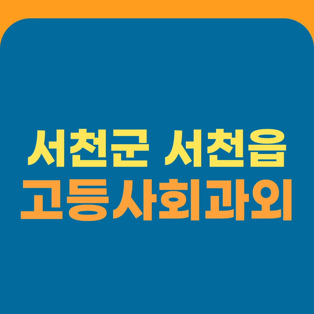 서천군 서천읍 고등사회과외