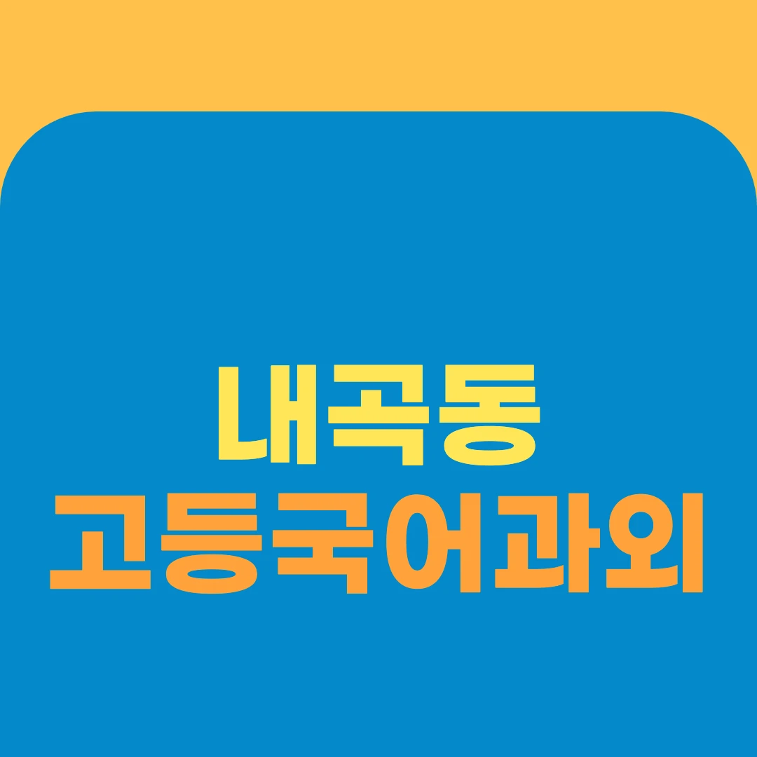 내곡동 고등국어과외