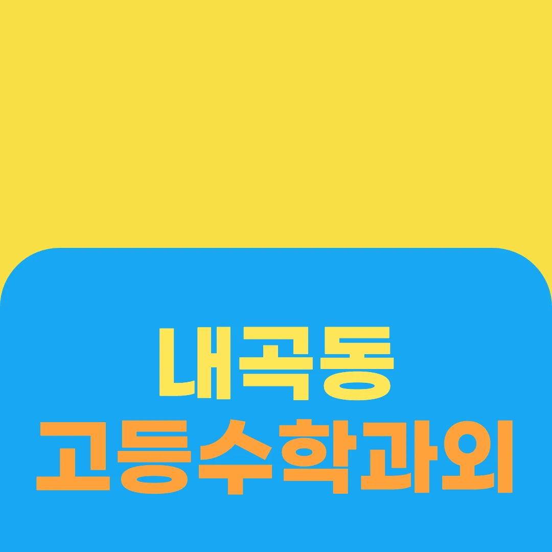 내곡동 고등수학과외