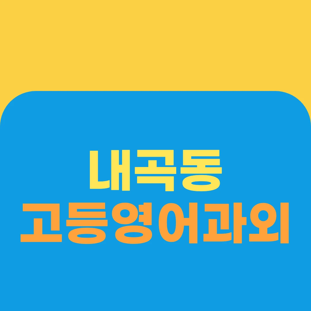 내곡동 고등영어과외