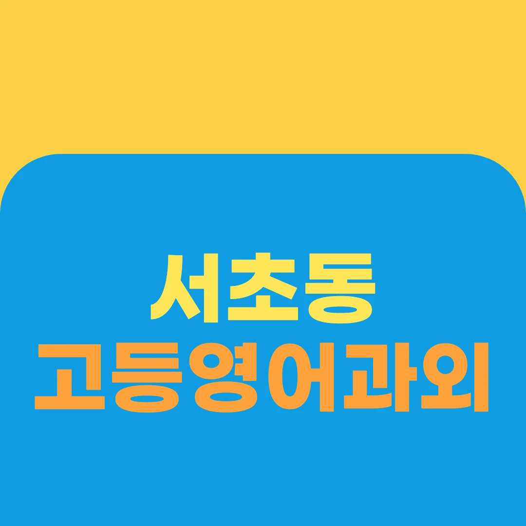 서초동 고등영어과외