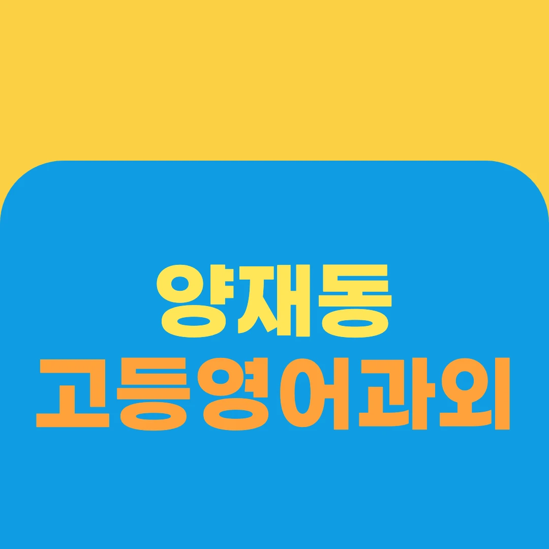 양재동 고등영어과외