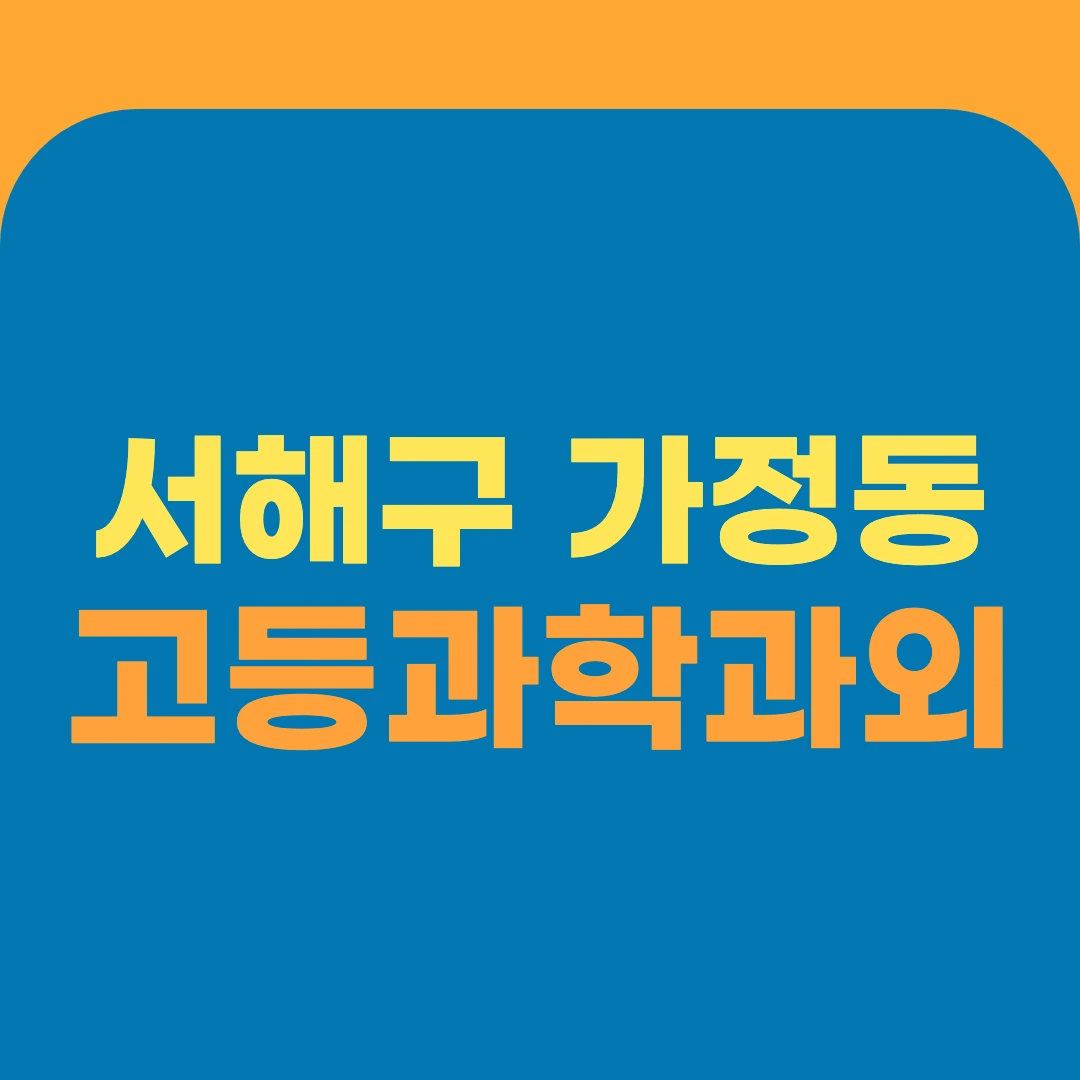 서해구 가정동 고등과학과외