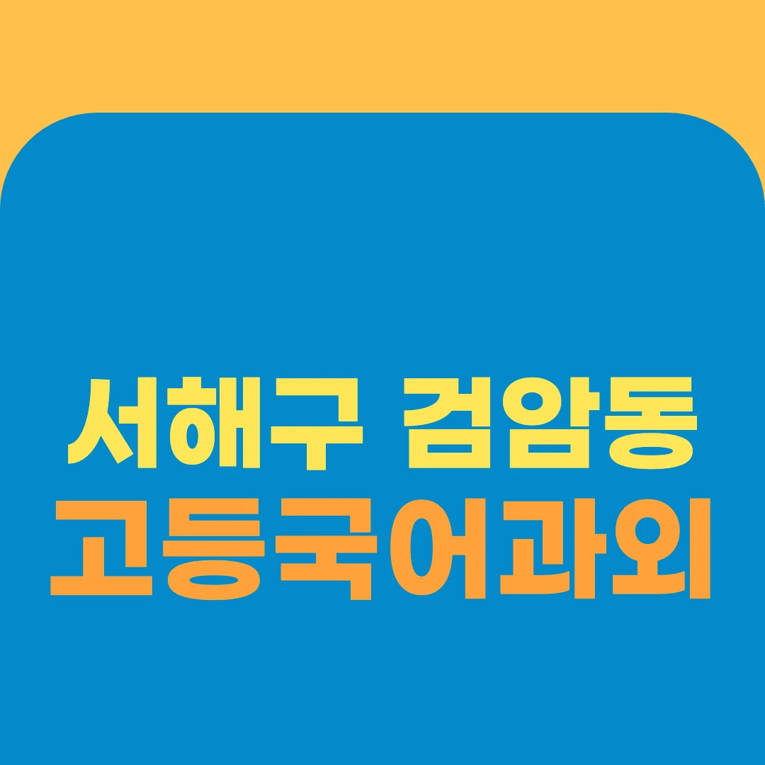 서해구 검암동 고등국어과외