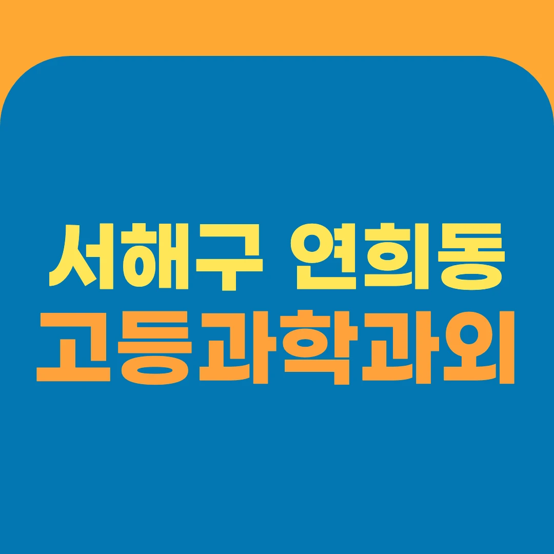 서해구 연희동 고등과학과외