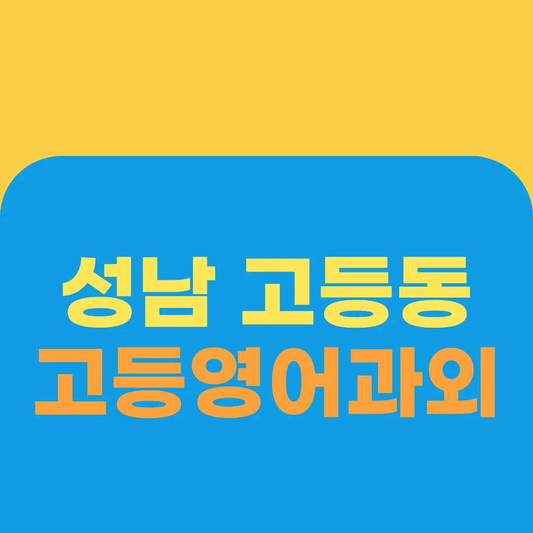 성남 고등동 고등영어과외