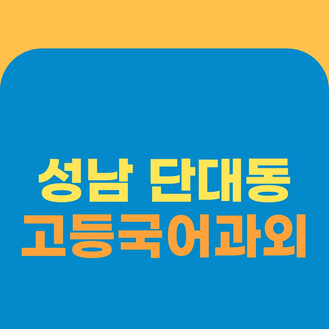 성남 단대동 고등국어과외