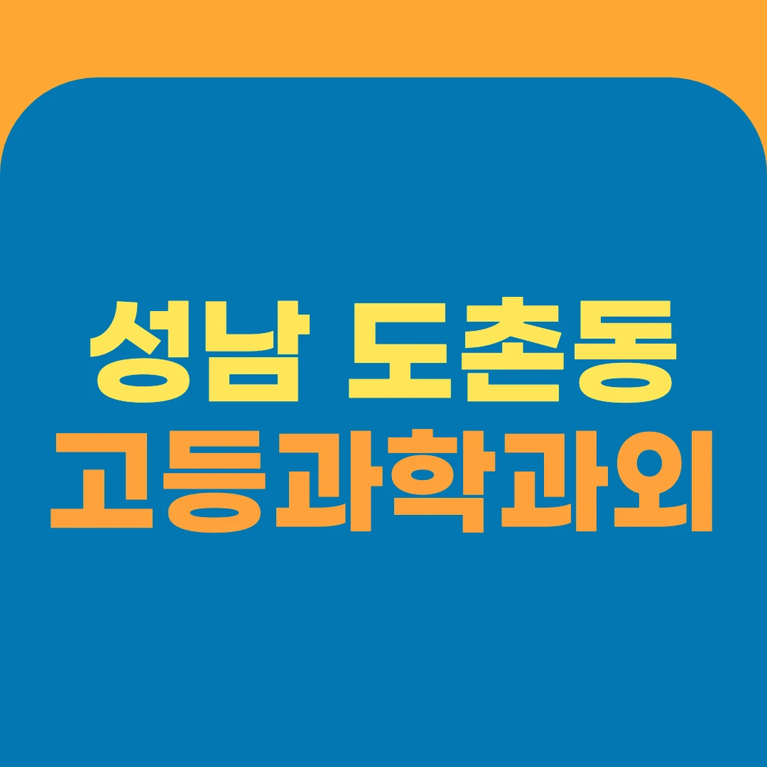 성남 도촌동 고등과학과외