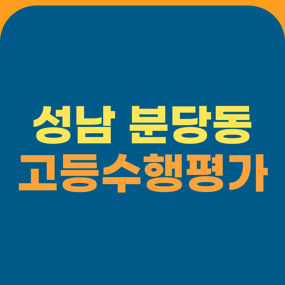 성남 분당동 고등수행평가