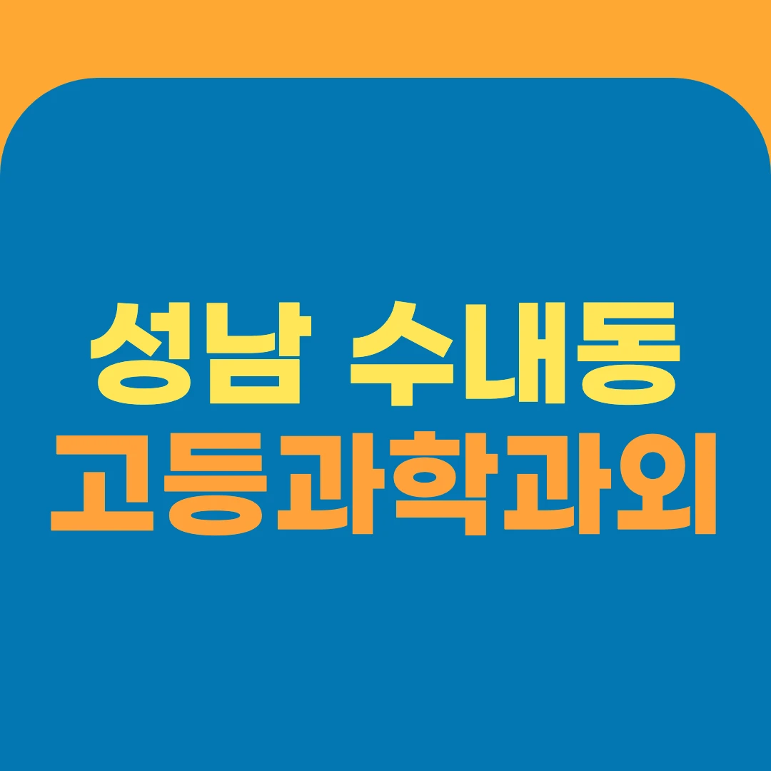 성남 수내동 고등과학과외