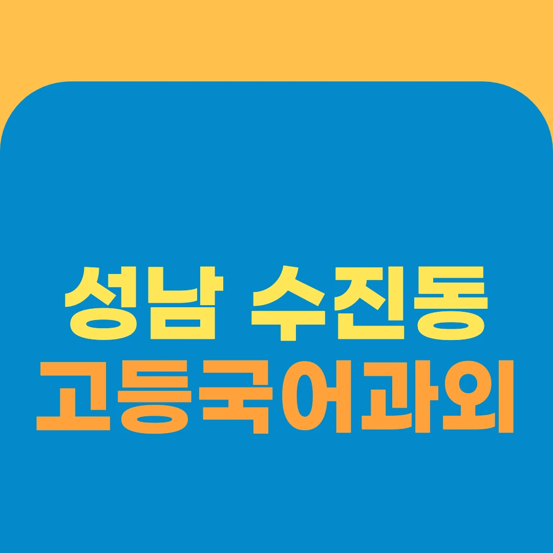 성남 수진동 고등국어과외
