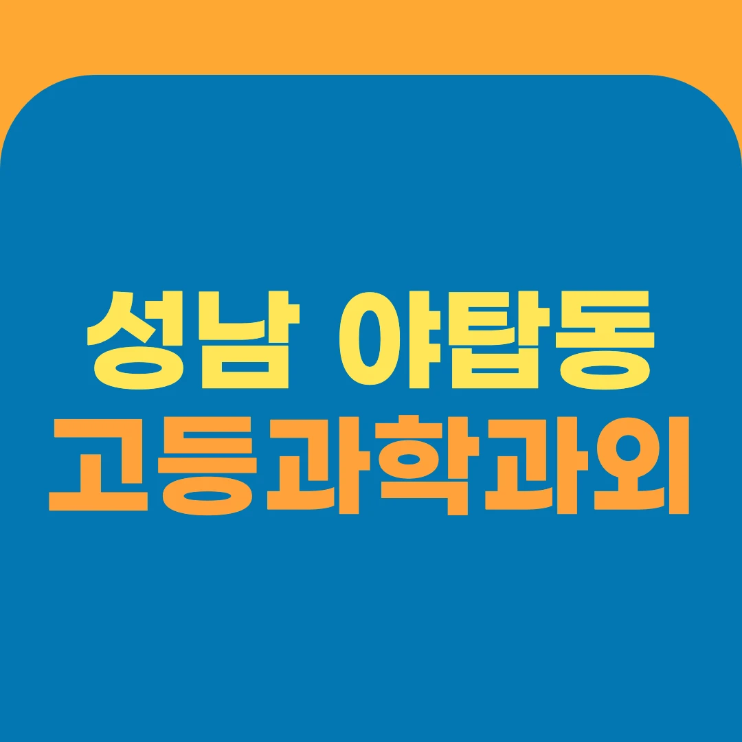 성남 야탑동 고등과학과외