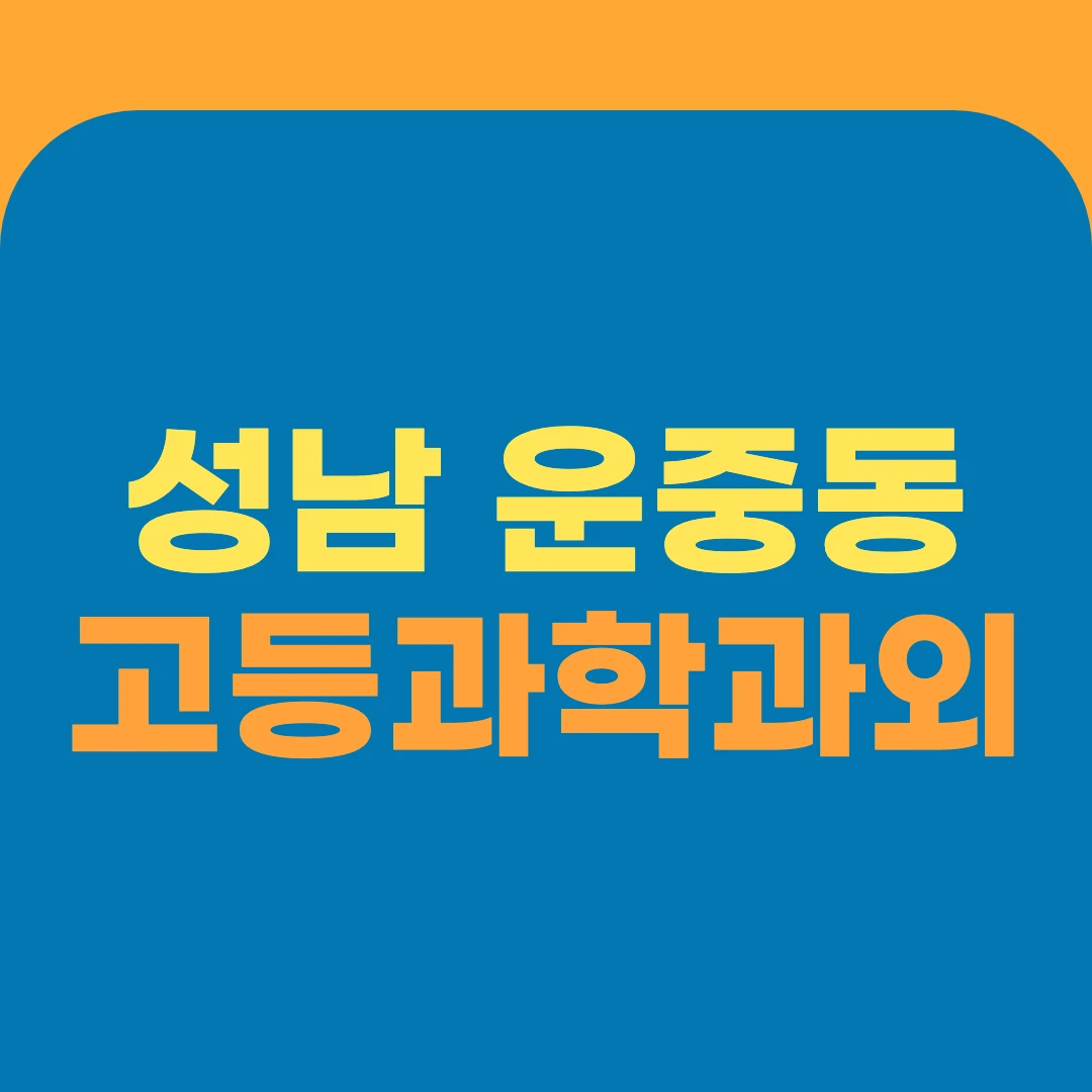 성남 운중동 고등과학과외
