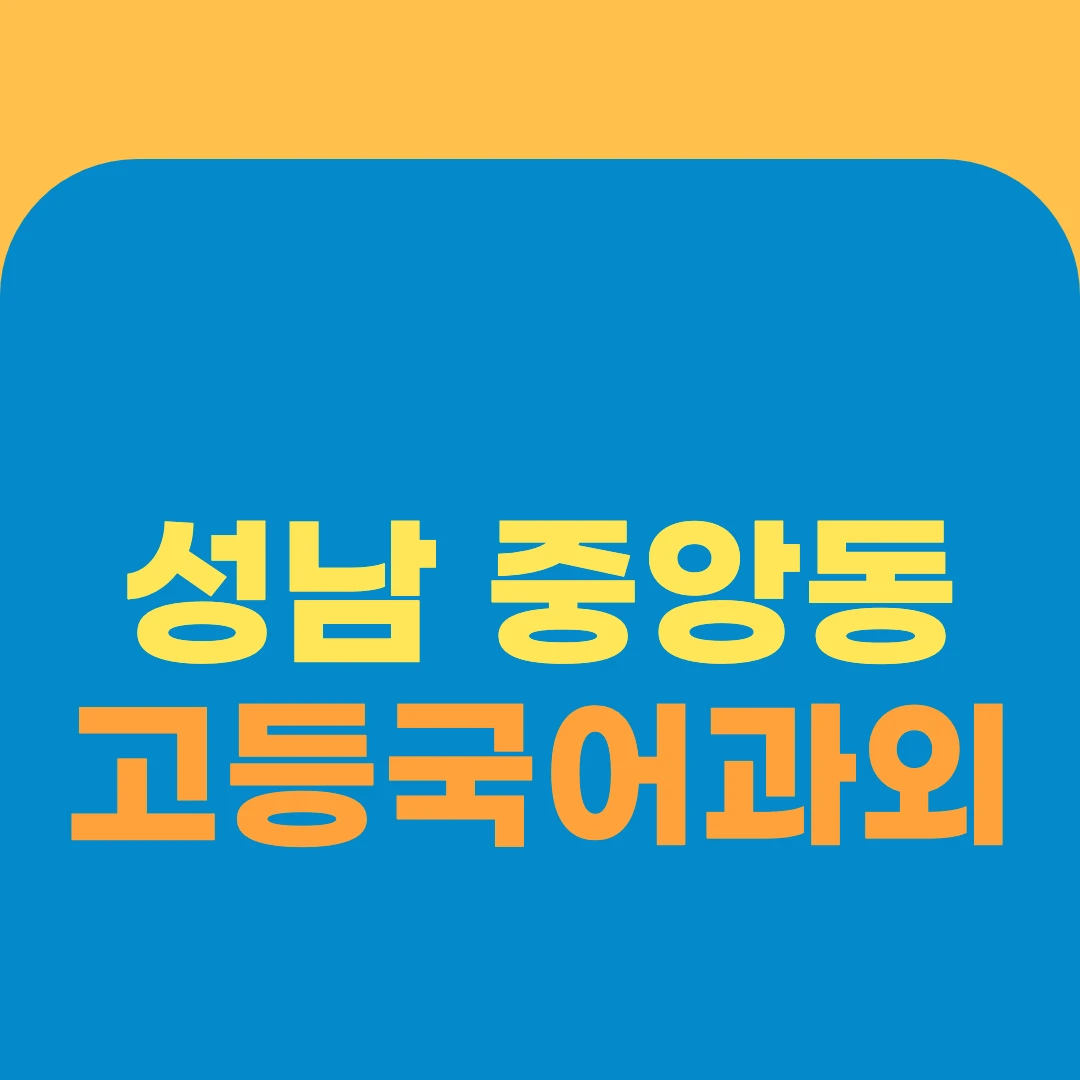 성남 중앙동 고등국어과외