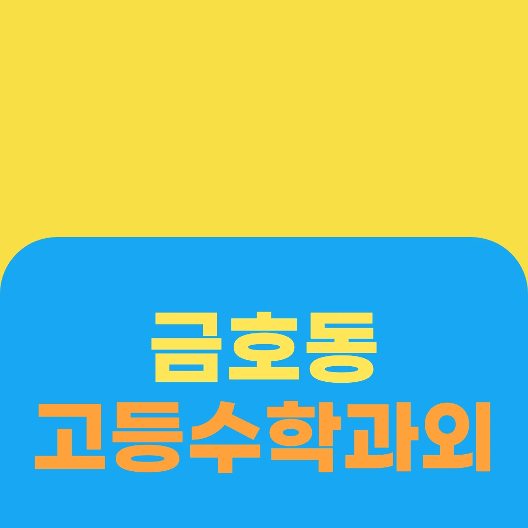 금호동 고등수학과외