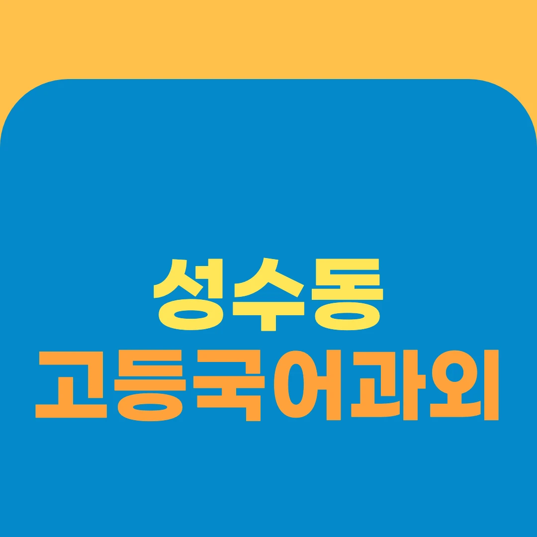 성수동 고등국어과외