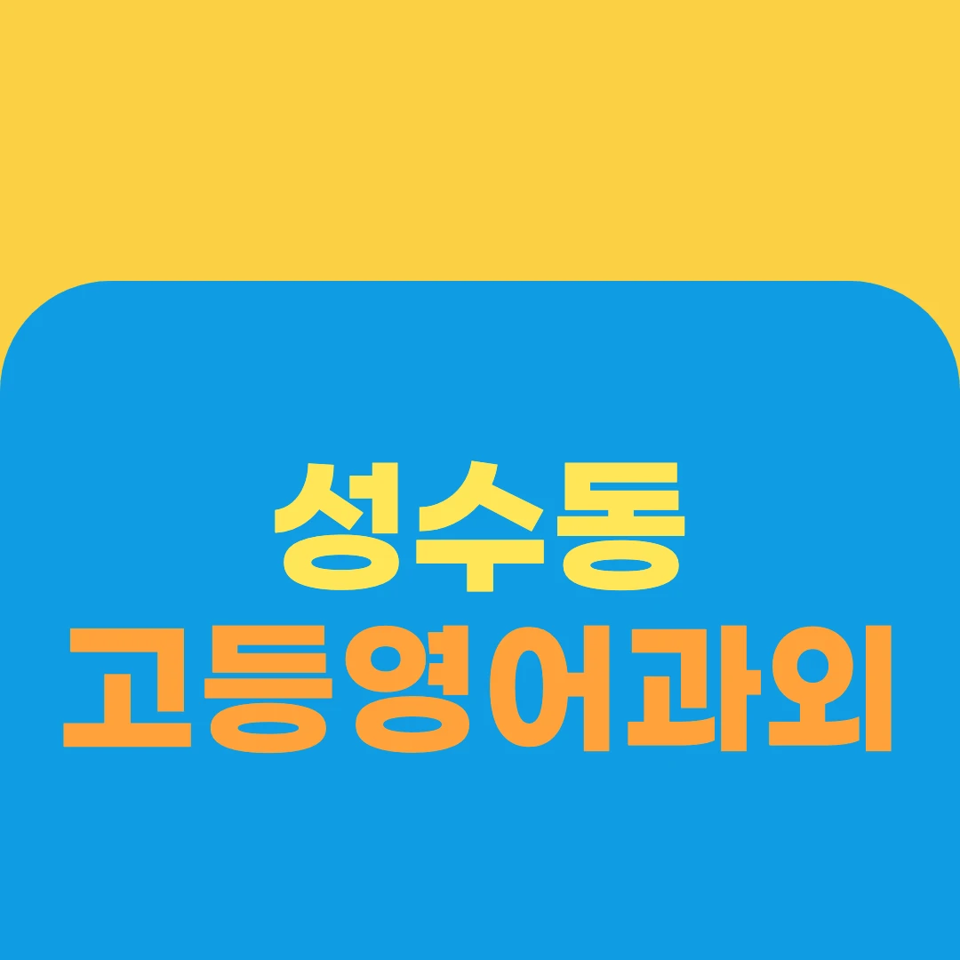 성수동 고등영어과외