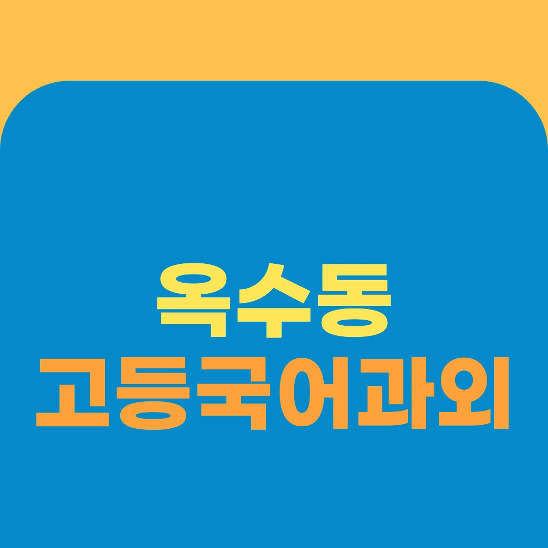 옥수동 고등국어과외